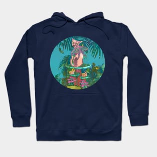 Hairless Cat Butterfly Creature in the Jungle with Snails Hoodie